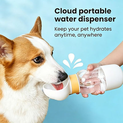 350ML Portable Outdoor Pet Water Cup, Leak-Proof Travel Water Dispenser - White