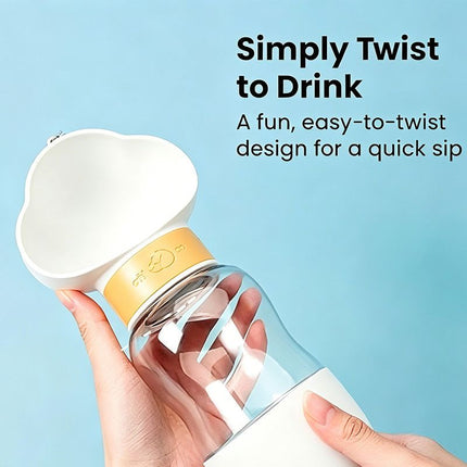 350ML Portable Outdoor Pet Water Cup, Leak-Proof Travel Water Dispenser - Yellow