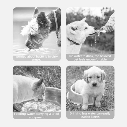 All-in-One Water and Food Pet Travel Cup 350ml Water + 200ml Food Storage Pet Outdoor Water Bottle - Yellow