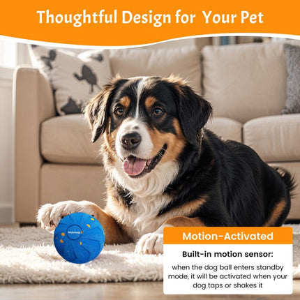 Smart Interactive Dog Toy Ball, Auto-Bouncing and Spinning, E-TPU Bite-Resistant and Rechargeable - Blue