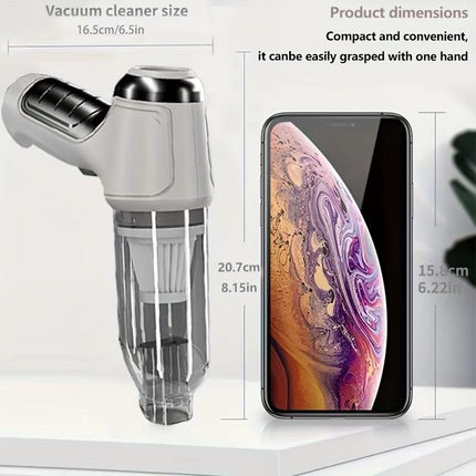 3-in-1 Cordless Handheld Vacuum Cleaner, Multifunction Car and Home Blower and Vacuum for Pet Hair, Window, and Keyboard Cleaning - Gray