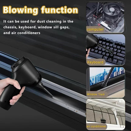 3-in-1 Cordless Handheld Vacuum Cleaner, Multifunction Car and Home Blower and Vacuum for Pet Hair, Window, and Keyboard Cleaning - Gray