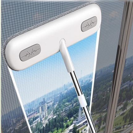 Extendable Window Screen Cleaning Brush , Wet Dry Use Screen Wiper for High-rise Window Carpet Sofa Pet Hair Cleaning