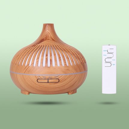 (2-Pack) 550ml Wood-Grain Ultrasonic Aroma Diffuser and Humidifier with 7-Color LED Night Light and Timer for the Bedroom – Dark Wood