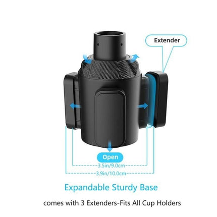 3-Hole Car Cup Holder Expander, Adjustable Rotatable Drink Holder for Car Round Cup Slot