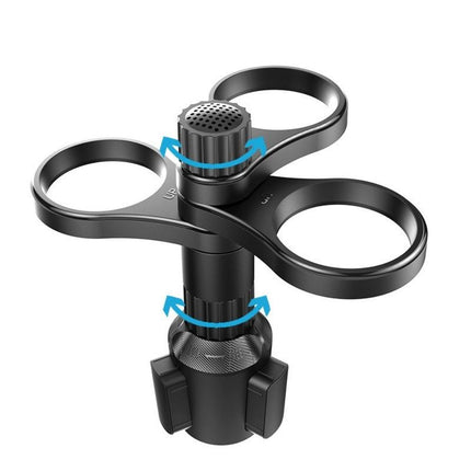3-Hole Car Cup Holder Expander, Adjustable Rotatable Drink Holder for Car Round Cup Slot