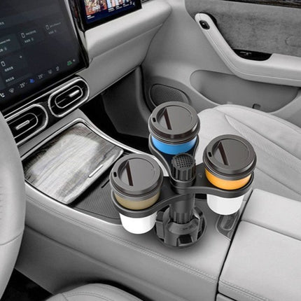 3-Hole Car Cup Holder Expander, Adjustable Rotatable Drink Holder for Car Round Cup Slot