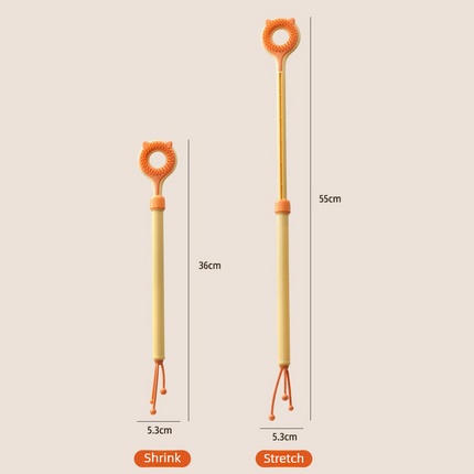 3-in-1 Retractable Pet Scratching Stick, Double-Sided Cat Massage Comb for Cat Grooming—Brown