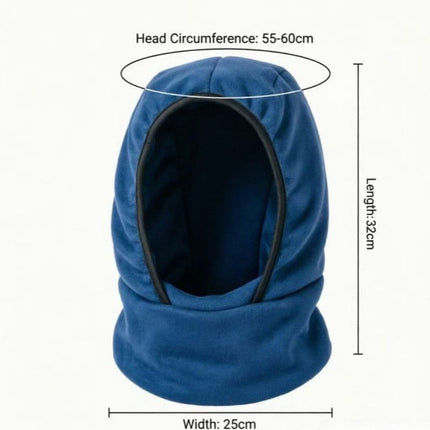 Fleece Integrated Thermal Balaclava, Windproof Face & Neck Cover Hat for Skiing, Cycling, and Outdoor Sports - Red