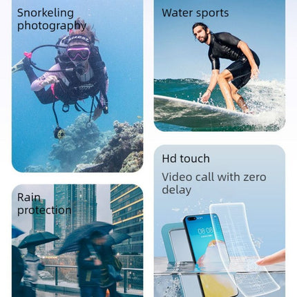 Single-Hand Selfie Phone Waterproof Pouch, High-Sensitivity Touch Screen, for Snorkeling and Surfing—White