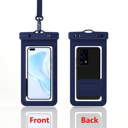 Single-Hand Selfie Phone Waterproof Pouch, High-Sensitivity Touch Screen, for Snorkeling and Surfing—Navy Blue