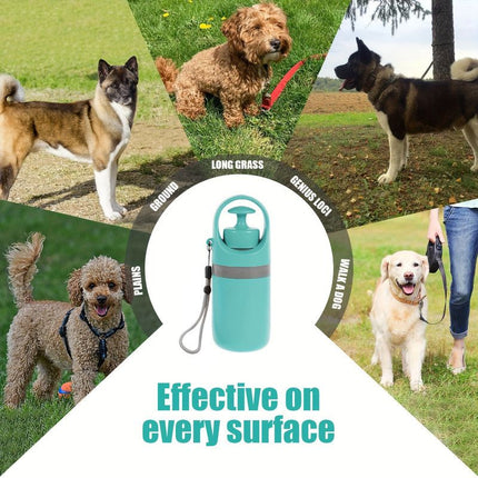 Blue - 6-Claw Portable Pet Poop Picker, Outdoor Pet Poop Pick-Up Tool, Plus a Free Roll of Trash Bags