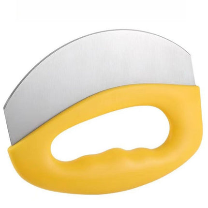 Stainless Steel Pizza Cutter with Protective Cover, Multi-purpose Dough Slicer—Yellow