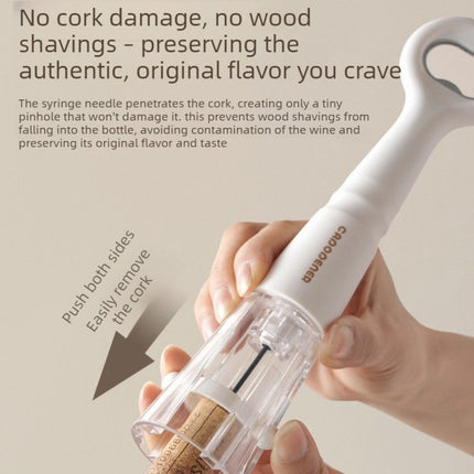 Air Pressure Wine Opener, 2-in-1 Portable Wine & Beer Bottle Opener for Home Use—White