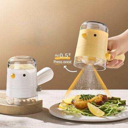 Quantitative Salt Shaker, Press-Type Seasoning Bottle, Dustproof and Moisture-Proof Kitchen Spice Container—Yellow