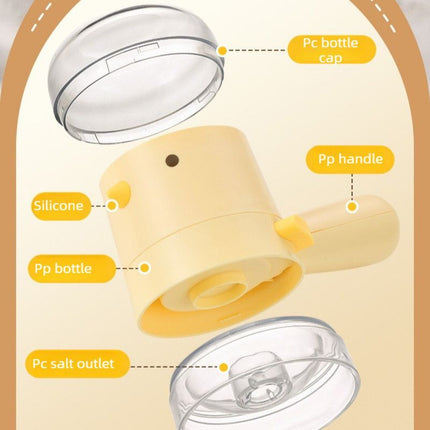 Quantitative Salt Shaker, Press-Type Seasoning Bottle, Dustproof and Moisture-Proof Kitchen Spice Container—Yellow