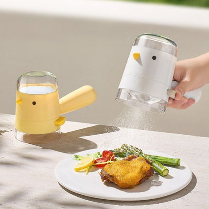 Quantitative Salt Shaker, Press-Type Seasoning Bottle, Dustproof and Moisture-Proof Kitchen Spice Container—Yellow