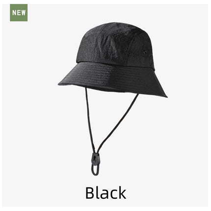Unisex Quick-Dry Waterproof Bucket Hat – Outdoor Sun Protection Visor Hat – Black