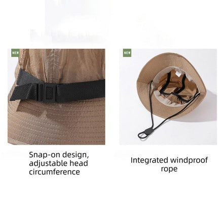Unisex Quick-Dry Waterproof Bucket Hat – Outdoor Sun Protection Visor Hat – Khaki