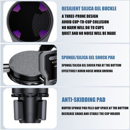 Adjustable Car Cup Holder Expander Small Size Multifunctional Vehicle Drink Bottle Holder Organizer For Car Console