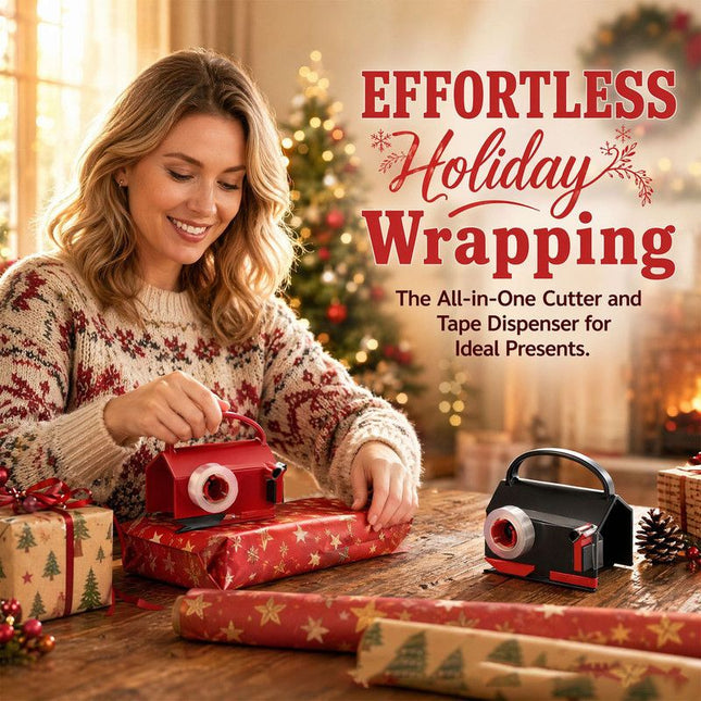 Gift Wrapping Paper Cutter Portable Wrap Dispenser Cutting Tool For Christmas Present Packaging-black