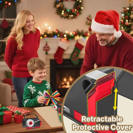 Gift Wrapping Paper Cutter Portable Wrap Dispenser Cutting Tool For Christmas Present Packaging-black
