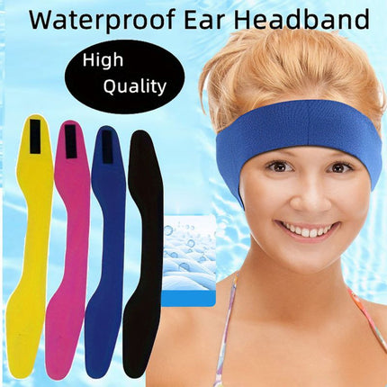 Waterproof Swimming Ear Protection Headband Neoprene Adjustable Hair Band For Shower Pool Kids Adults-Pink