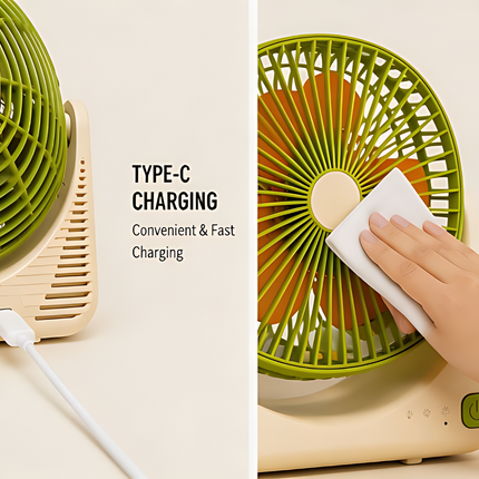 【Portable USB Mini Desk Fan, 3 Speed Adjustable, Ultra Quiet 36dB(A), 500mAh Rechargeable Battery, 1-3H Long Endurance, Lightweight 0.34kg Personal Cooling Fan for Home Office Travel Camping】