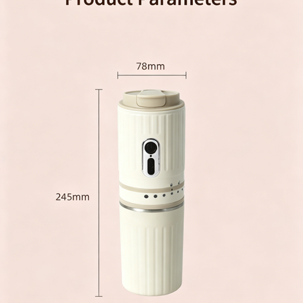 【Portable Electric Coffee Maker, All-in-One Grinder & Brewer with 7 External Adjustable Grind Settings, 1500mAh Rechargeable Battery, 304 Stainless Steel Cordless Drip Coffee Machine for Home Office Travel Camping】