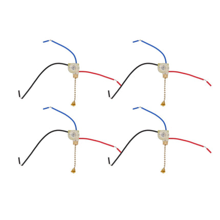 4Pcs Ceiling Fan Light Switch Replacement Lamp Pull Chain Switch 3 Wire Ceiling Fan Lamp Switch 250V 125V Gold