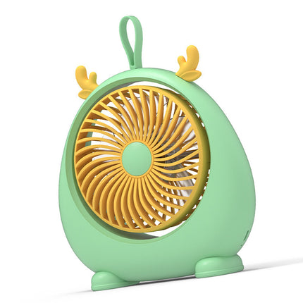 USB Desk Fan PP Quite Portable Mini Cute Tabletop Fan with Two Gear Wind Speed for Home Green Small Size