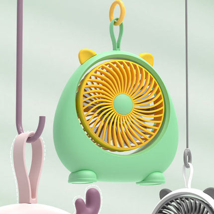 USB Desk Fan PP Quite Portable Mini Cute Tabletop Fan with Two Gear Wind Speed for Home Green Small Size