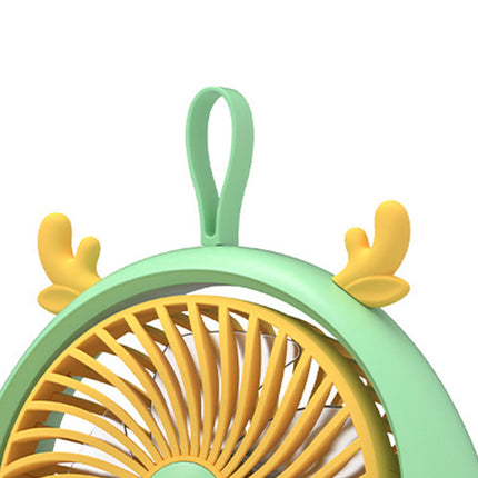 USB Desk Fan PP Quite Portable Mini Cute Tabletop Fan with Two Gear Wind Speed for Home Green Small Size