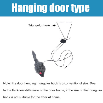 Automatic Cat Toy with Adjustable Elastic Rope Pet Toy Door Window Hanging Mouses Self Playing Toys for Cats