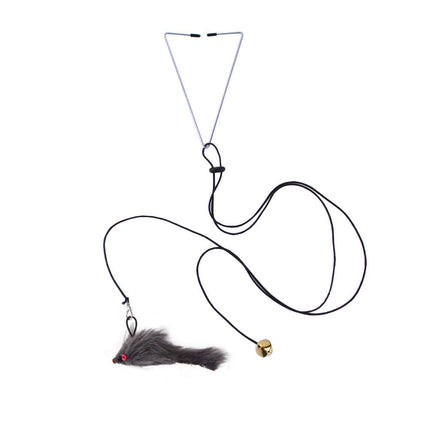 Automatic Cat Toy with Adjustable Elastic Rope Pet Toy Door Window Hanging Mouses Self Playing Toys for Cats