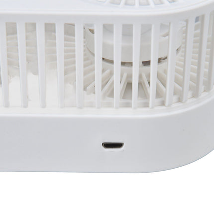 Desktop Double Fan Dual Motor 135° Angle Adjustable Handheld Fan Three Levels Adjustable Low Noise Operation Fan for OfficeWhite