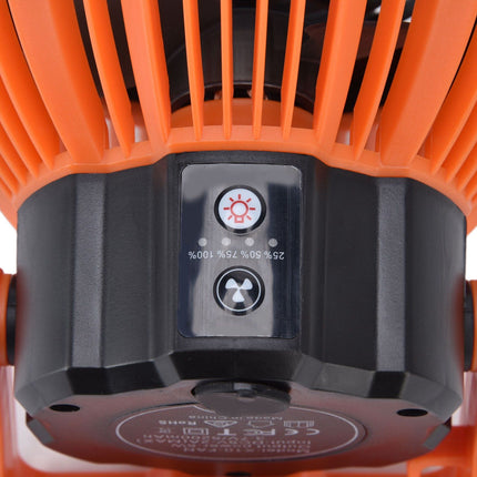 Camping Fan with Light Silent USB Charging 180° Rotation Portable Hook Design 5 LED Fan for Tent Outdoor