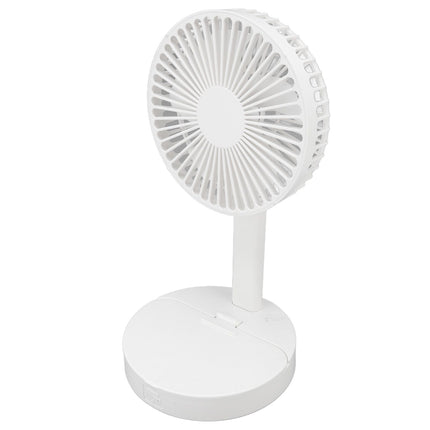USB Desktop Fan Foldable Rechargeable Battery Makeup Mirror Function Bottom Silicone 3 Speeds White Mini Fan
