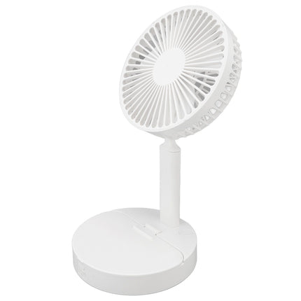 USB Desktop Fan Foldable Rechargeable Battery Makeup Mirror Function Bottom Silicone 3 Speeds White Mini Fan