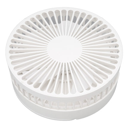 USB Desktop Fan Foldable Rechargeable Battery Makeup Mirror Function Bottom Silicone 3 Speeds White Mini Fan