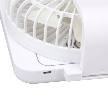 USB Desk Fan Support Wireless Phone Charging Dimmable Night Light 3 Speeds 180 Degrees Adjustable Small Desk Fan