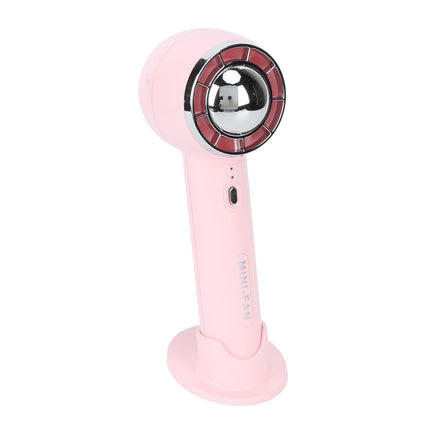 Handheld Fan 3 Speeds USB Charging Strong Wind Lightweight 1200mAh Battery Portable Fan Handheld for Office Travel Pink