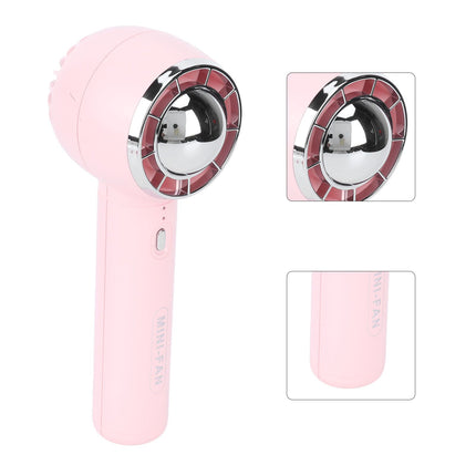 Handheld Fan 3 Speeds USB Charging Strong Wind Lightweight 1200mAh Battery Portable Fan Handheld for Office Travel Pink