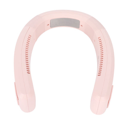 Neck Fan USB Charging 80 Holes 4000 to 5500rpm High Poly Wind Wearable Fan Portable Fan for Household Outdoor Pink