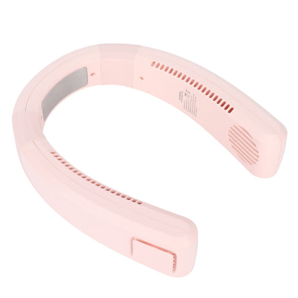 Neck Fan USB Charging 80 Holes 4000 to 5500rpm High Poly Wind Wearable Fan Portable Fan for Household Outdoor Pink
