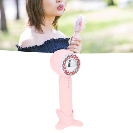 Hand Fan USB 2000mah Battery Charging Supercharged Blades Handheld Desktop Use Portable Rechargeable Fan for Travel Pink