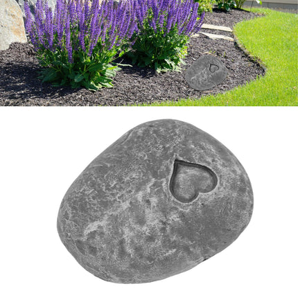 Pet Memorial Garden Stone DIY Lettering Simulation Pebbles Pet Grave Marker for Dogs Cats Love Stone Grey