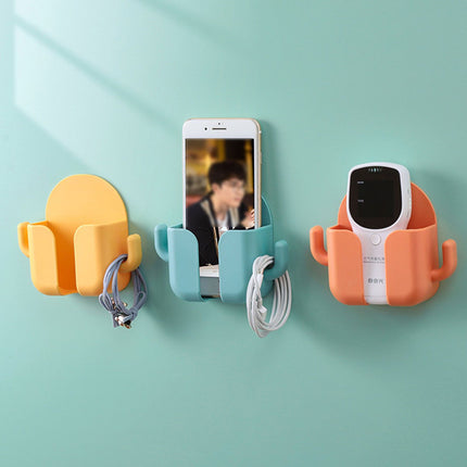 Self Adhesive Wall Mount Cell Phone Holder Wall Mount Phone Charging Holder for Home Office Bedroom Orange