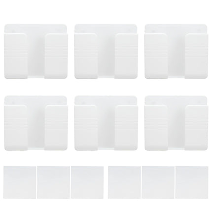 6Pcs Wall Mount Phone Holder Universal Adhesive Mobile Phone Charging Stand for Home Bedroom BathroomWhite