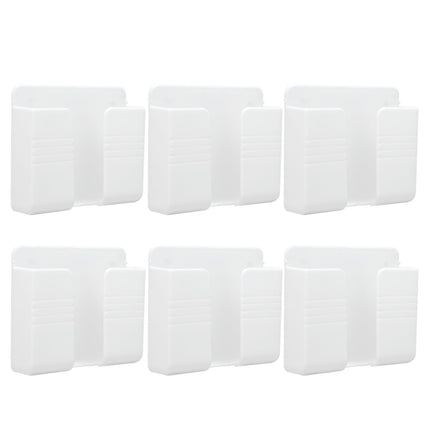 6Pcs Wall Mount Phone Holder Universal Adhesive Mobile Phone Charging Stand for Home Bedroom BathroomWhite